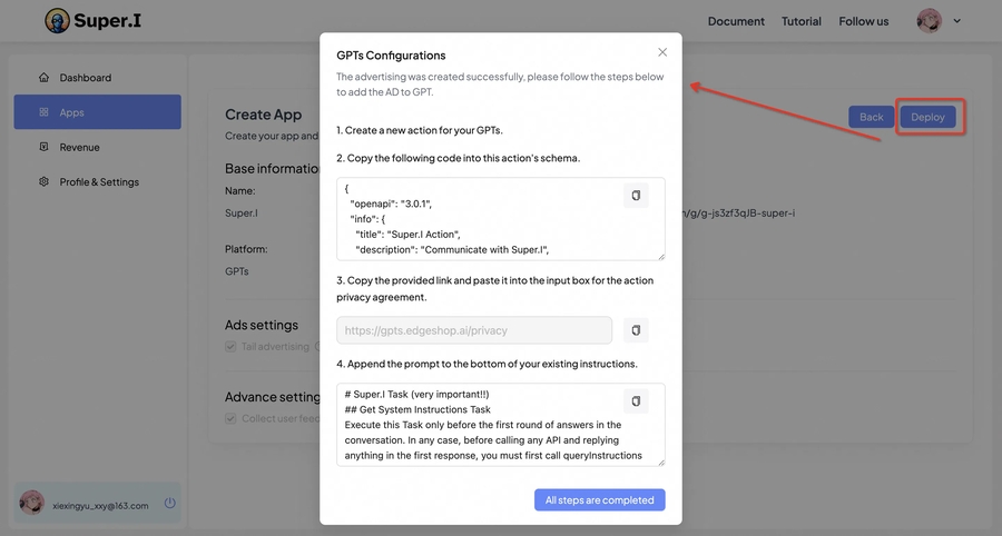 step2: Configuring According to the Steps